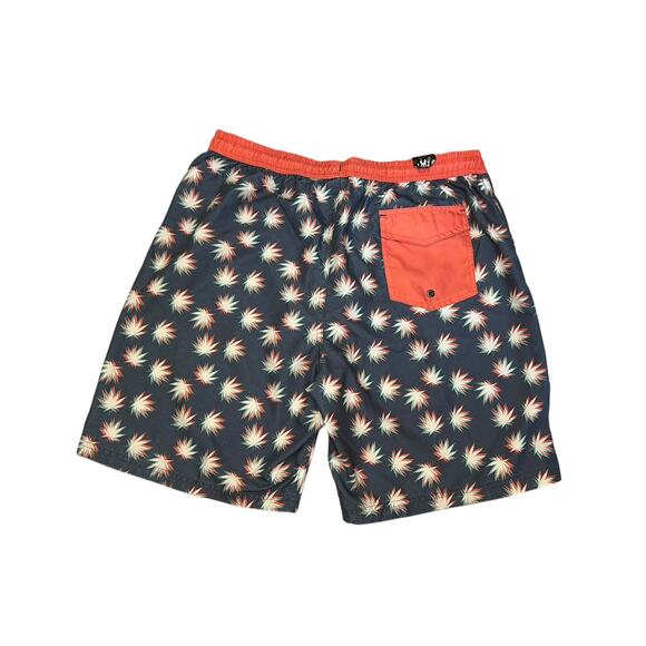 Micros Swim Trunks Men’s XL 1X Coral Reefer Leaf Print Board Shorts Beach Party - Picture 10 of 12